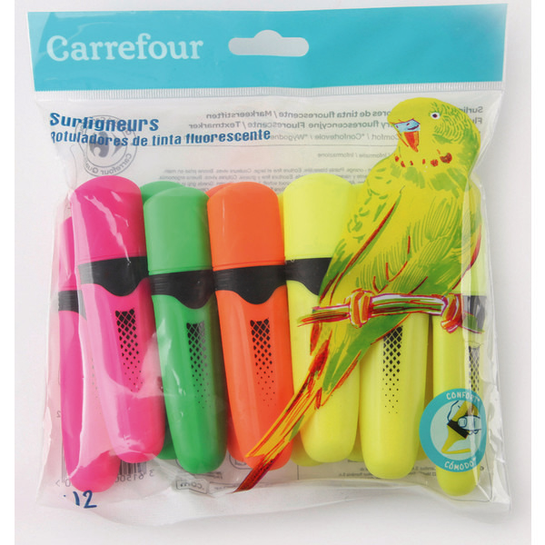 12 surligneurs classiques