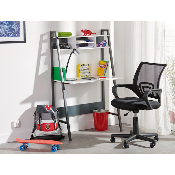 Bureau bicolore avec rangement haut