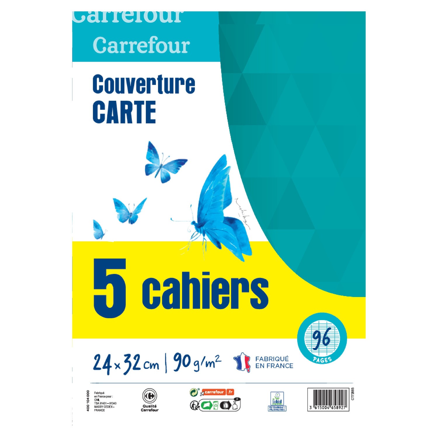 Cahier agrafé 96 pages grands carreaux 24x32cm ...