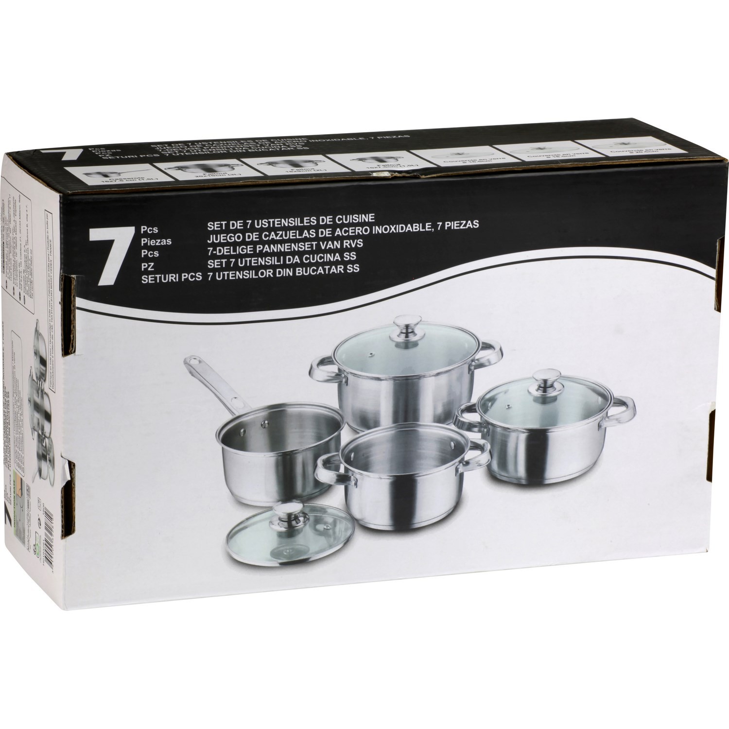 Batterie 7 pièces inox 