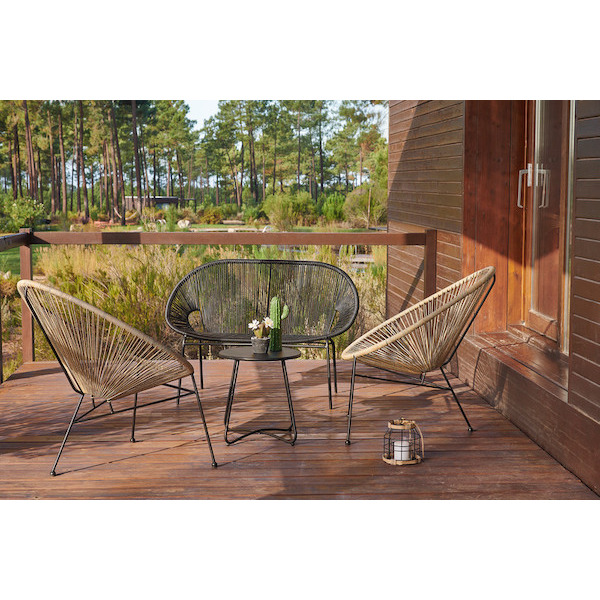 La banquette + 2 fauteuils