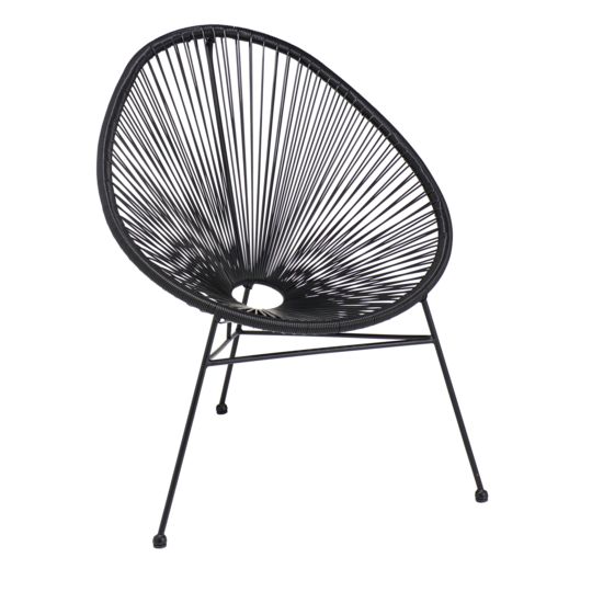CARREFOUR Fauteuil Acapulco Noir