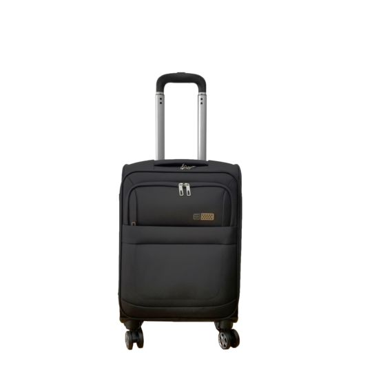 CARREFOUR Valise noire 55cm 4 roues double exte...