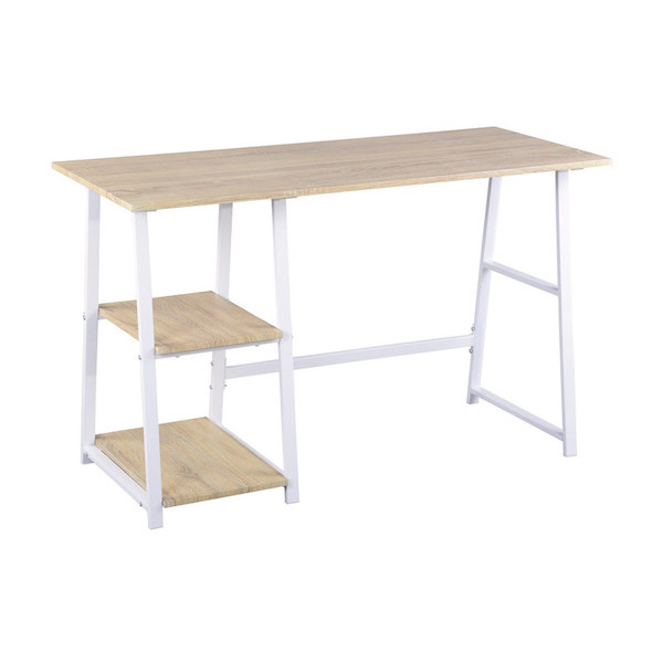 Bureau tréteaux chêne métal   3616180193424 (3616180193424)