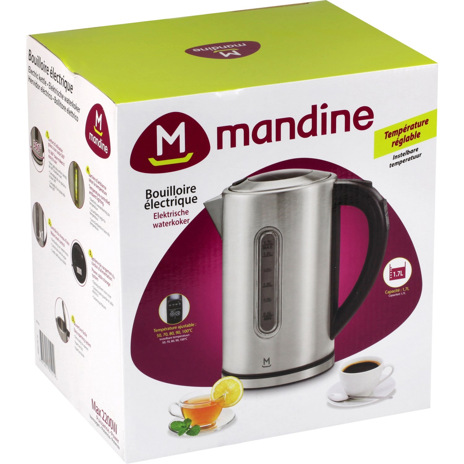 MANDINE Bouilloire électrique lumineuse - MWK22...