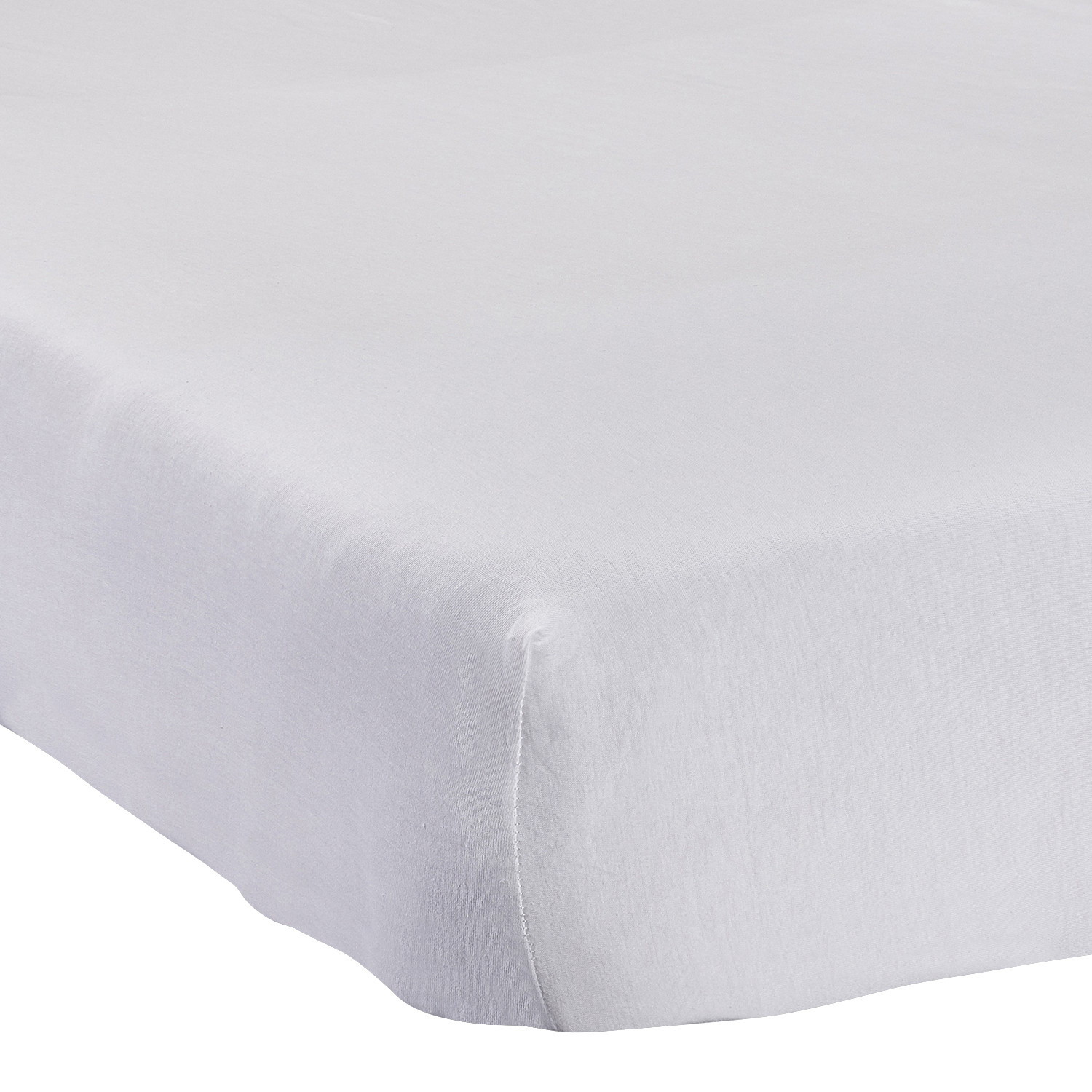 Drap housse blanc uni en jersey - 90x200cm TEX ...