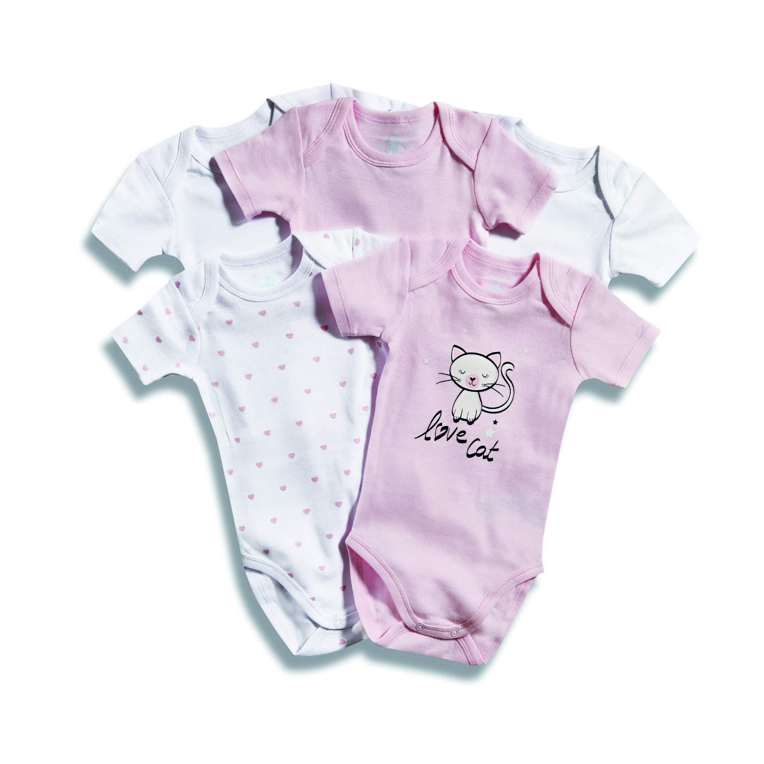 Body bébé rose/blanc manches courtes - 3 mois 1...