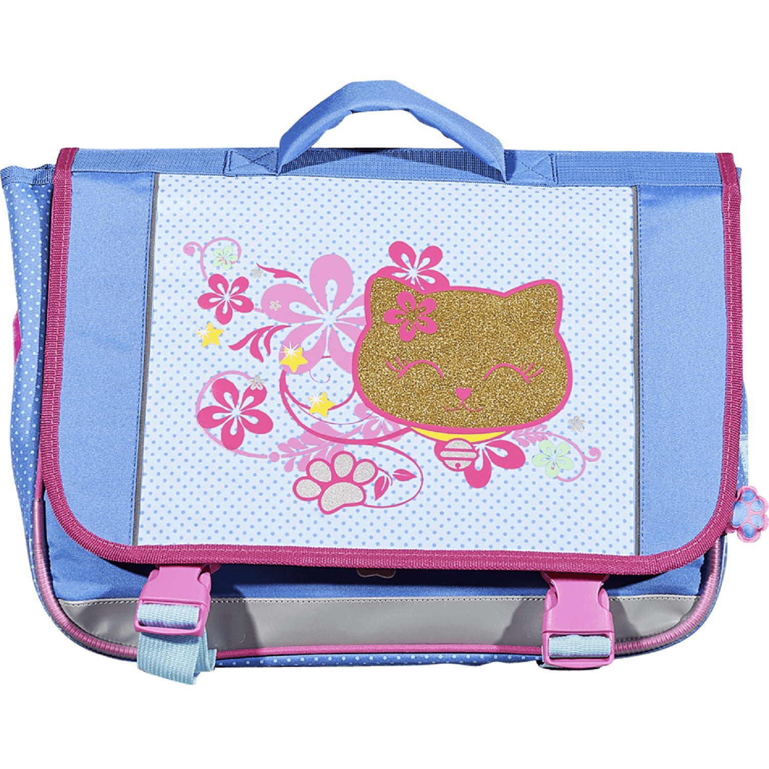 Cartable 2 compartiments bleu CHAT