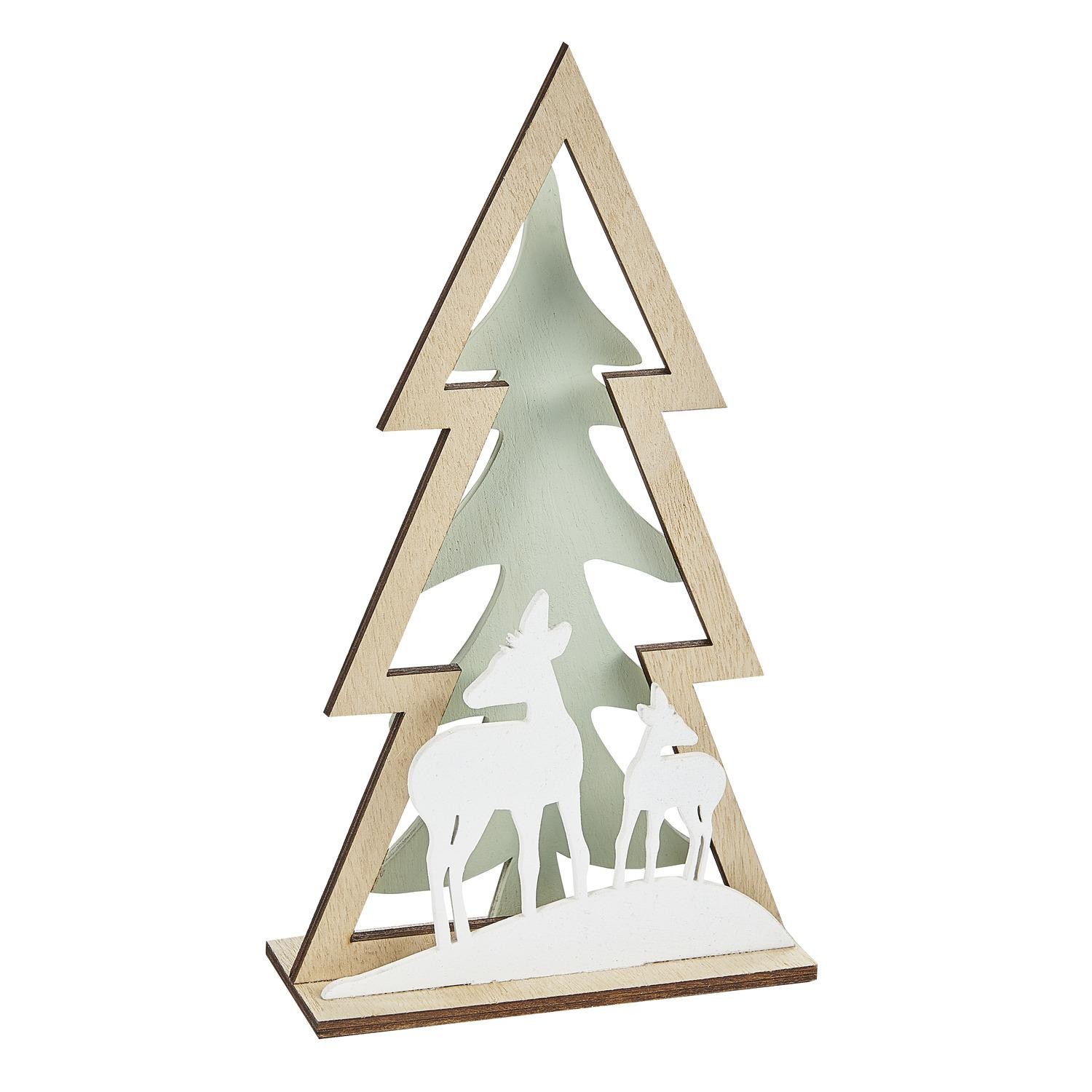 Sapin 23 cm et 2 rennes 