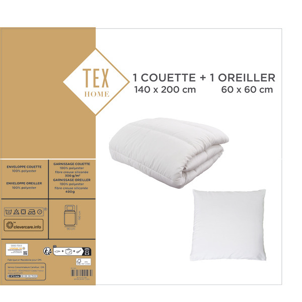 Kit couette + oreiller 