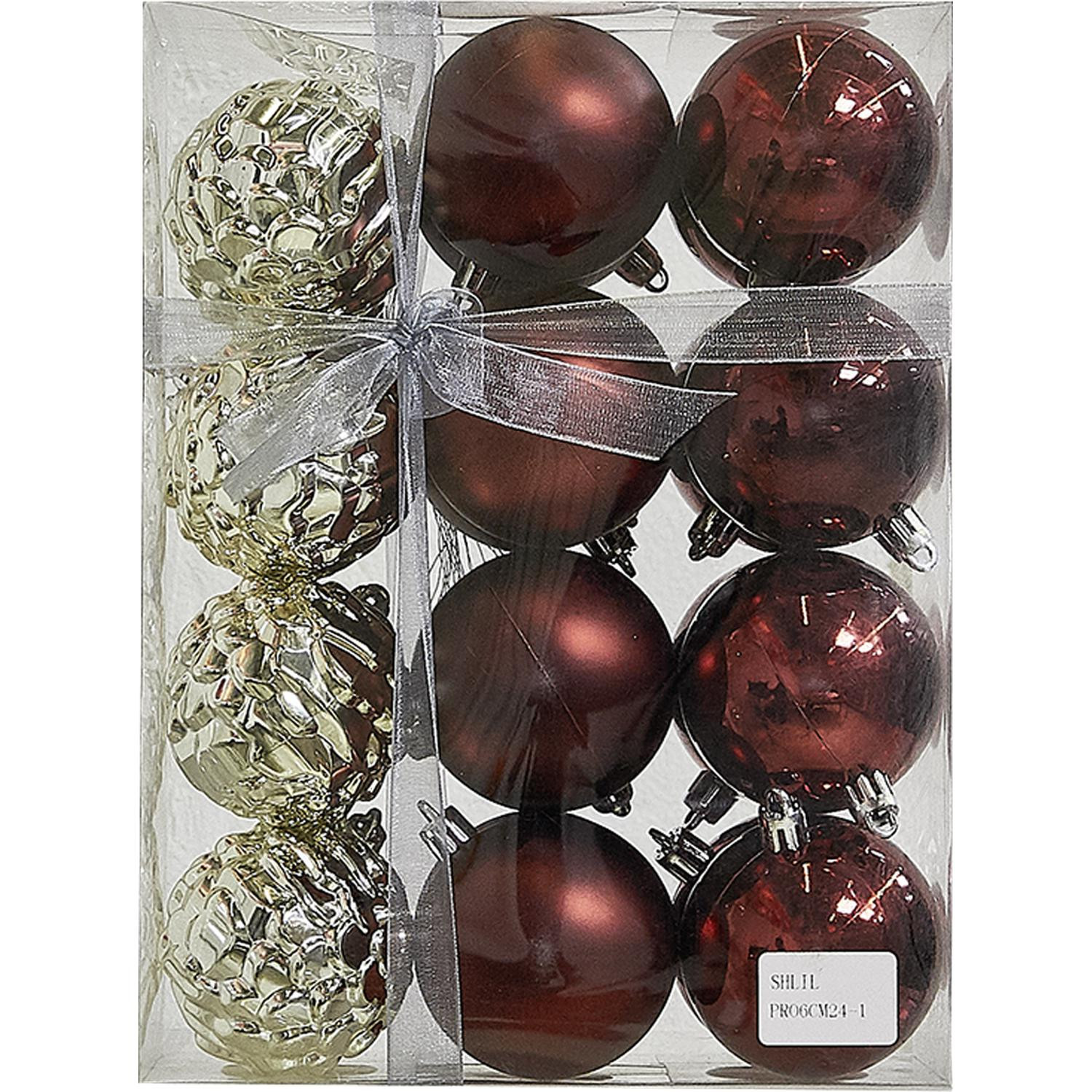 Boules de Noël rouge/doré x24 CARREFOUR