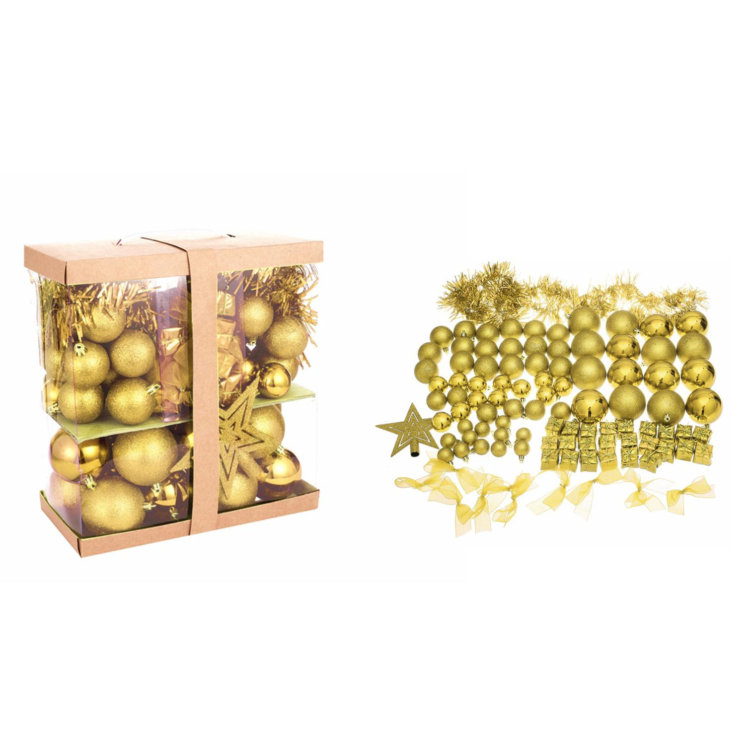 Set de décorations de Noël dorées x100 