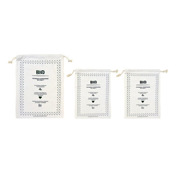 Lot de 3 sacs réutilisables pour vrac