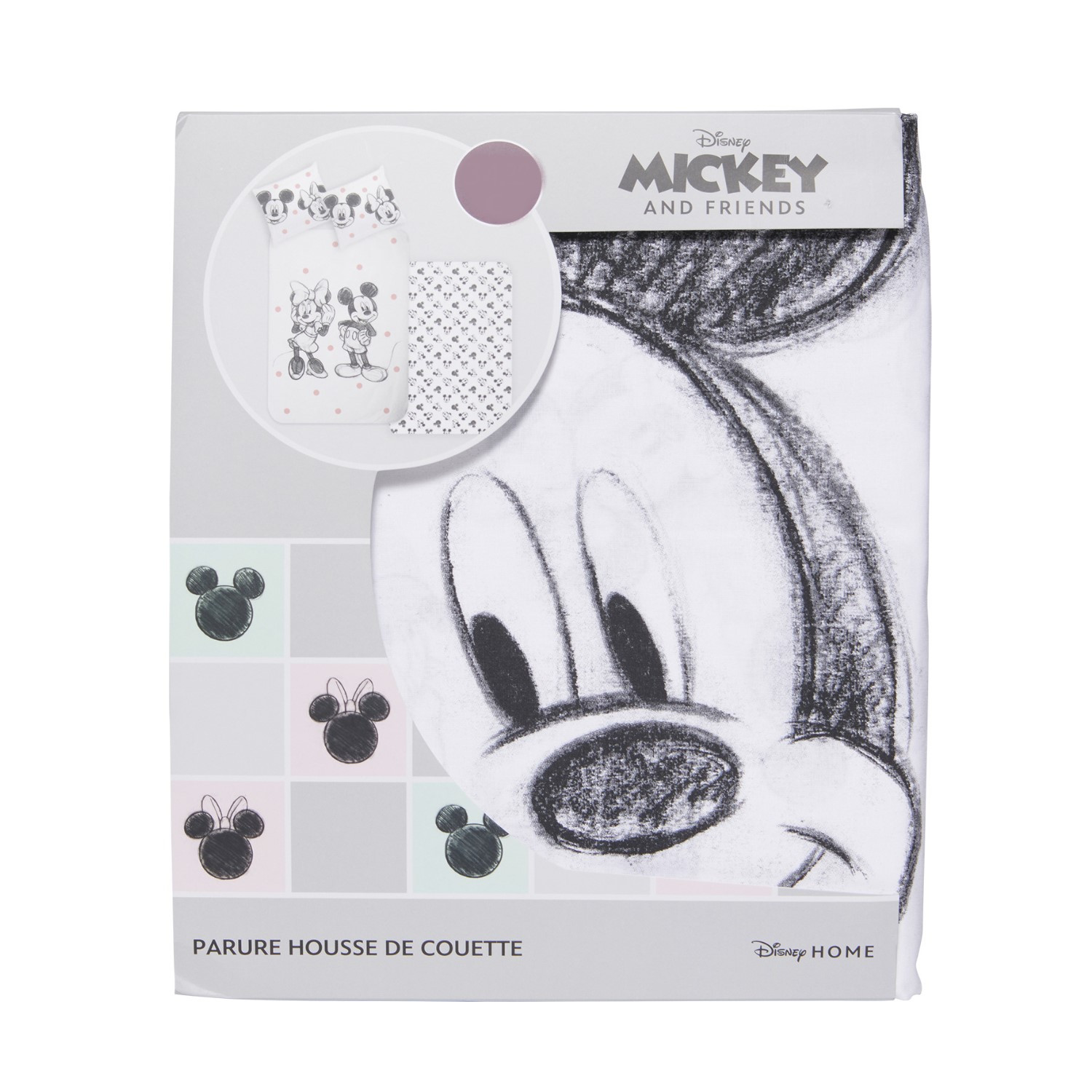 Parure de lit blanc 100% coton housse de couett...