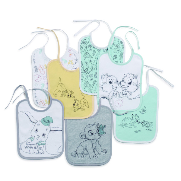 Lot 7 bavoirs imprimés 