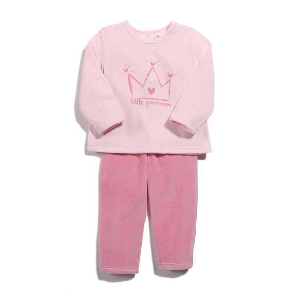Pyjama velours 2 pièces bébé.