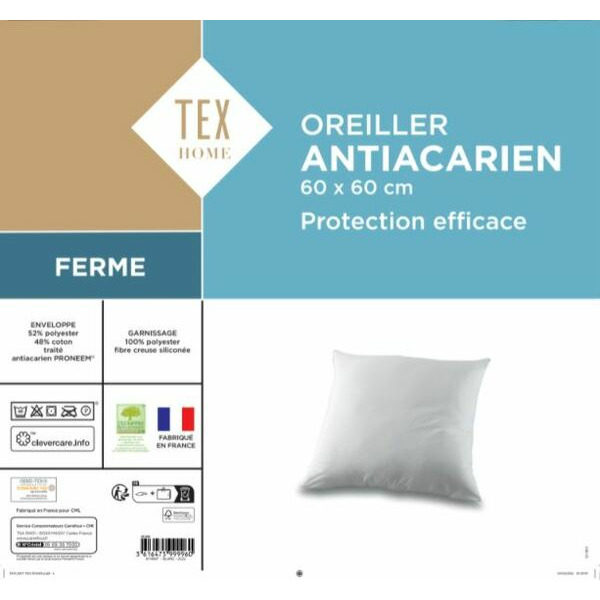 TEX HOME Oreiller "Anti-acariens" code EAN 3616475999960 