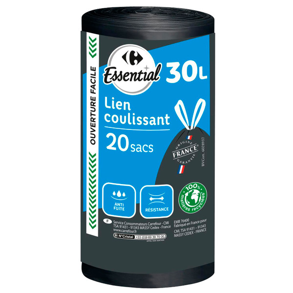 20 sacs poubelle 30L 