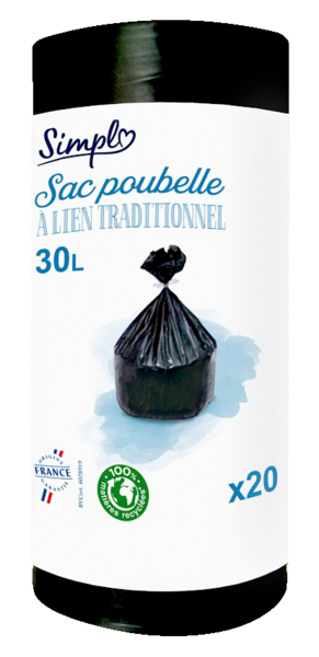 20 sacs poubelle 30L 