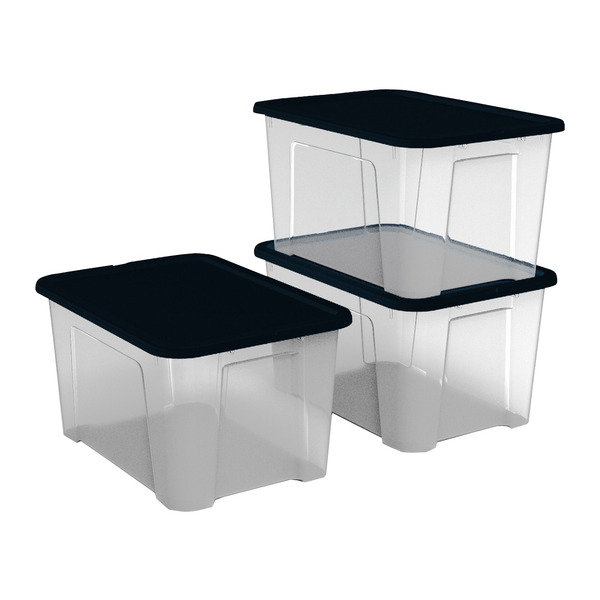 CARREFOUR HOME Lot de 3 boites de rangement 24L  code EAN 3616479583783 