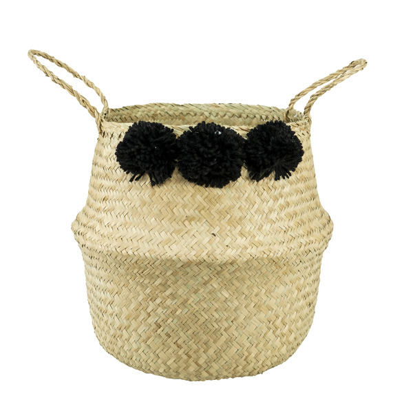 Panier déco pompon