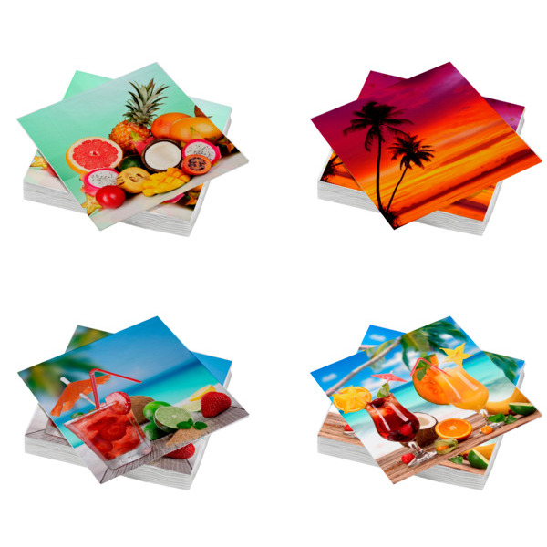 Lot de 20 serviettes décor imprimé photo