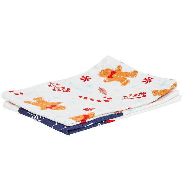 Lot de 2 torchons imprimés 