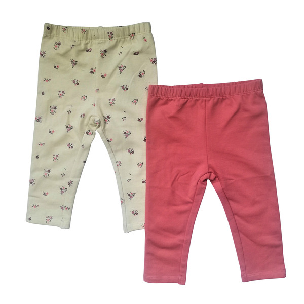 Lot de 2 leggings bébé fille