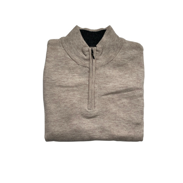 Pull laine col zippé homme