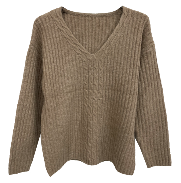 Pull manche longue col V