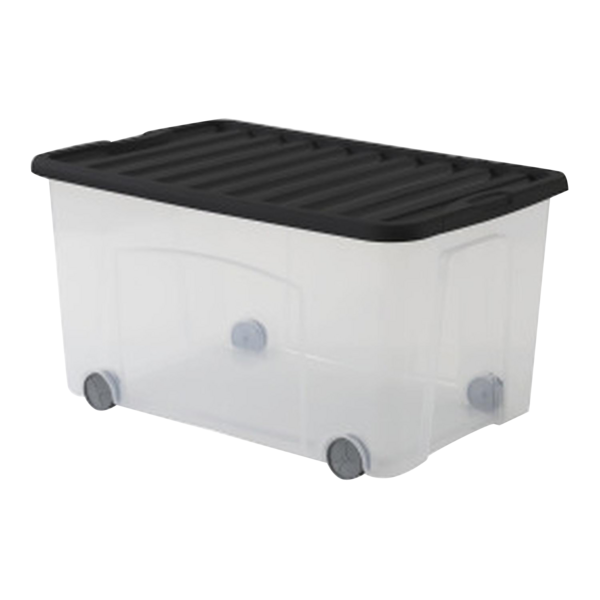 Lot de 3 boites de rangement avec 4 roulettes 50L
