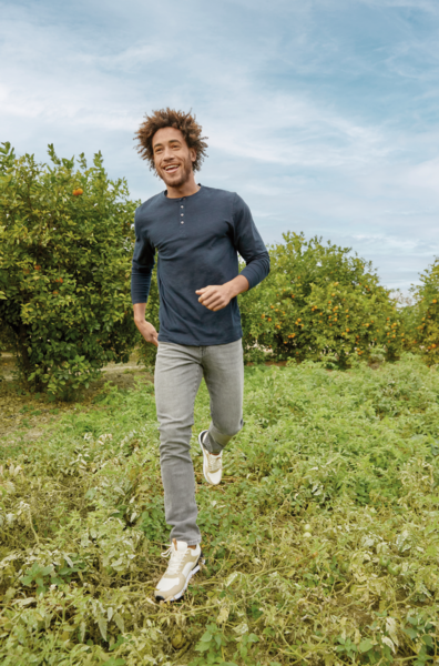 T-shirt col tunisien homme