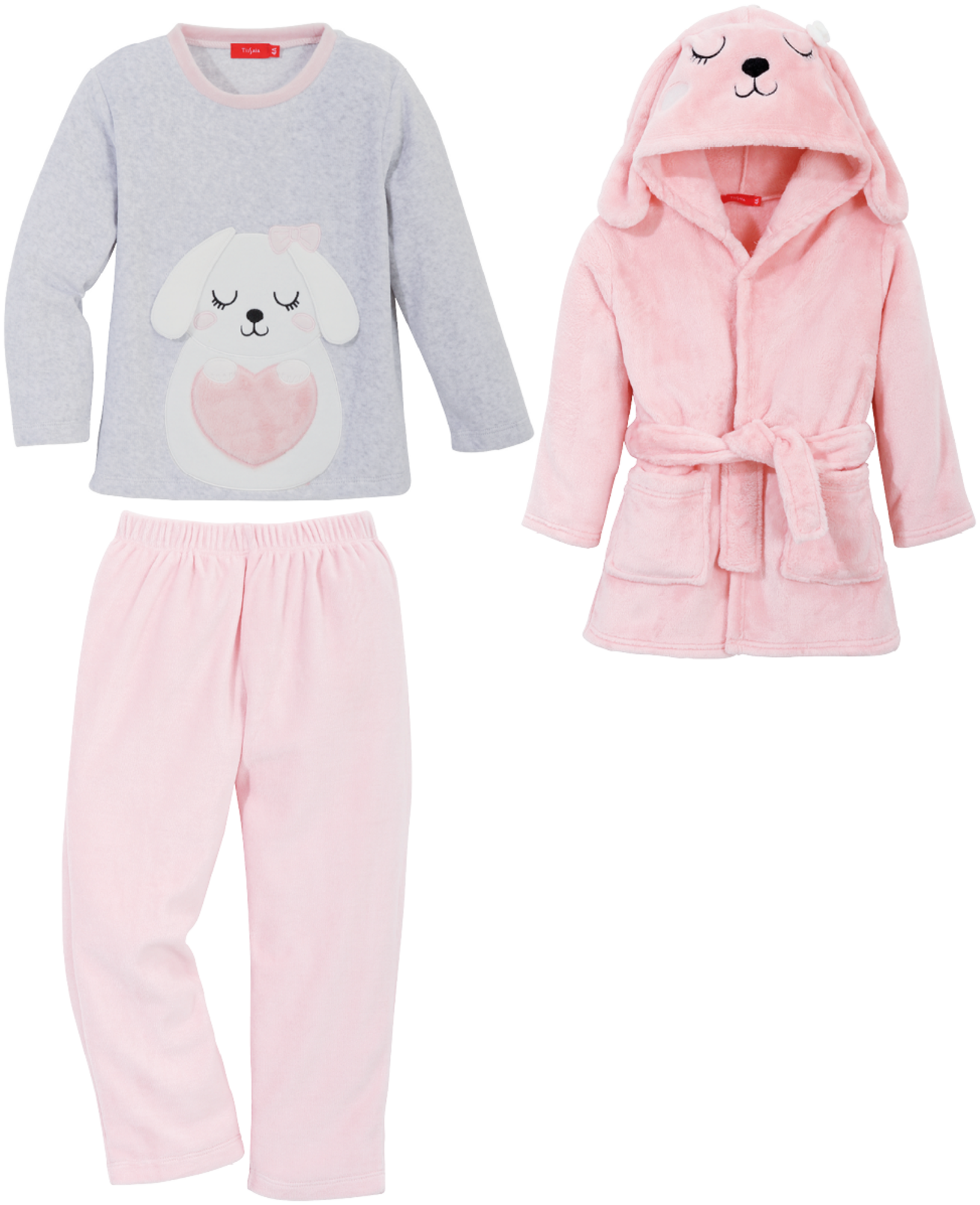 TISSAIA ENSEMBLE  PYJAMA VELOURS ET ROBE DE CHAMBRE PELUCHE ENFANT code EAN 3617040756452 