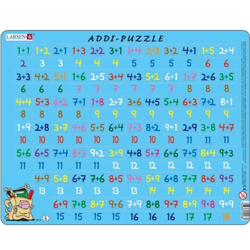 Larsen Puzzles Apprendre les Additions 81 pièces Larsen Puzzles Mathématiques 6 ans + code EAN 3640566014409 