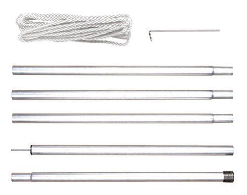 05455 mât pour voile d'ombrage argent 2,5 m