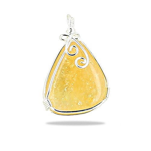 Pendentif pierre naturelle plate wire wrapping ...