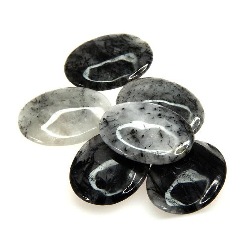 QUARTZ A INCLUSIONS DE TOURMALINE NOIRE (Schorl) Lithothérapie Pierre Naturelle - Galet 3659870107486 Equilibre & Sens