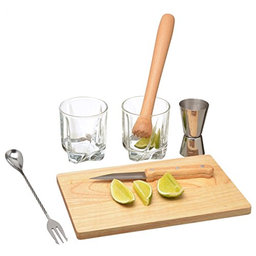 Set Cocktail Caipirinha 2 verres 1 verre doseur...