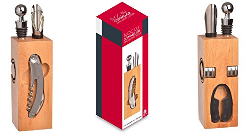 Bloc du sommelier Bambou Beige Set de 6 accesso...