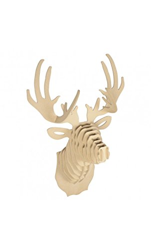 - tête de cerf murale en bois
