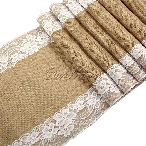 wending accessories Cadeau fête des mères pour maman Chemin de Table en Jute Vintage Bordure en Dentelle Décoration pour Maison Mariage 275 X 30cm 3660177002596 (3660177002596)