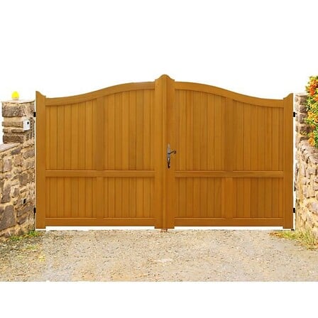 GD MENUISERIES Portail En Bois   'Plein' Largeu...