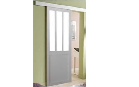 GD MENUISERIES Porte Coulissante Atelier Blanc ...