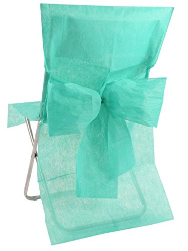 Housse de chaise avec noeud vert d'eau x10