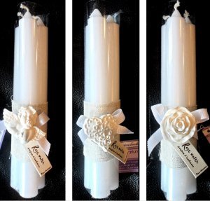 FMX LOT DE 9 BOUGIES PARFUMEE ROSE ANGE COEUR BAPTEME COMMUNION MARIAGE code EAN 3660495443132 