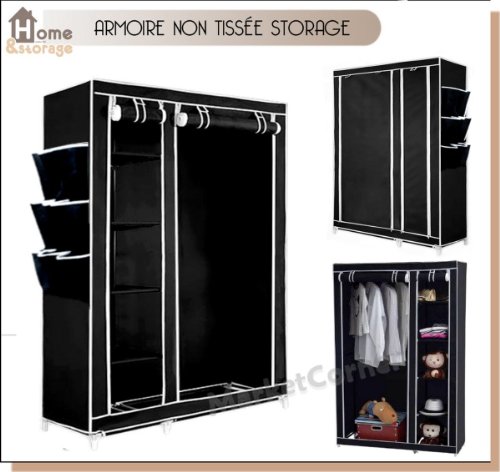 Penderie non tissée 'STORAGE' 110x46x175cm - NOIR