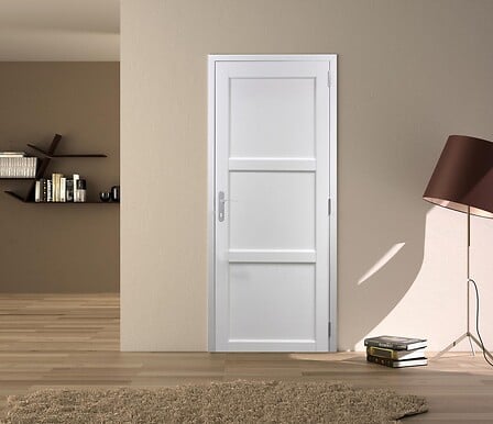 GD MENUISERIES GD MENUISERIES Bloc Porte "Korya" Blanc 3 panneaux h204xl83 Poussant Gauche  ... code EAN 3660567015366 