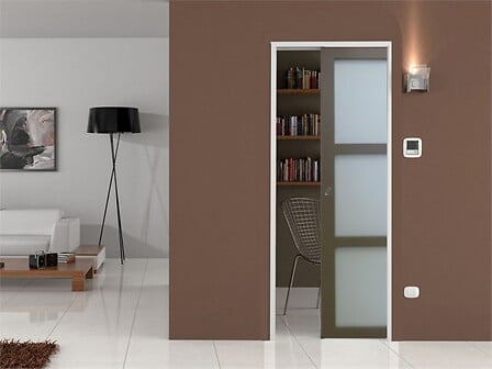 GD MENUISERIES Porte Coulissante vitree marron ...