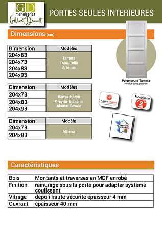 GD MENUISERIES Porte Coulissante vitrée Gris Cl...