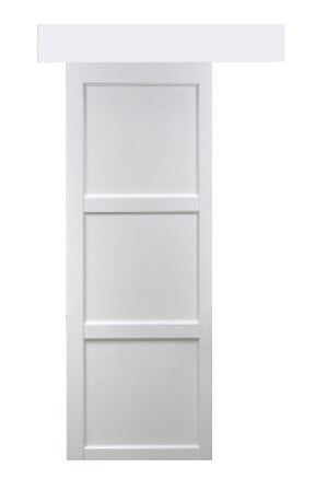 GD MENUISERIES GD MENUISERIES Porte Coulissante "Korya" Blanc 3 panneaux 204X83 + Rail Alu  ... code EAN 3660567017322 